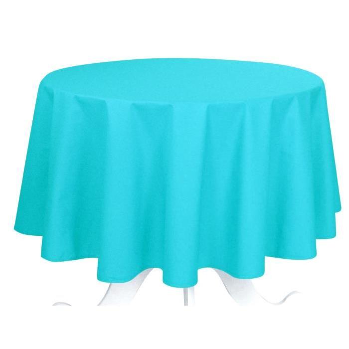 VENT DU SUD Nappe ronde polyester Mogador Ř 160 cm - Turquoise