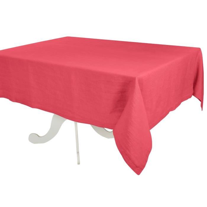 VENT DU SUD Nappe SYMPHONIE - Composition : 100% lin lavé 260gr/m˛ - Dimensions : 160 x 250 cm - Lavable a 60°C - Cranberry