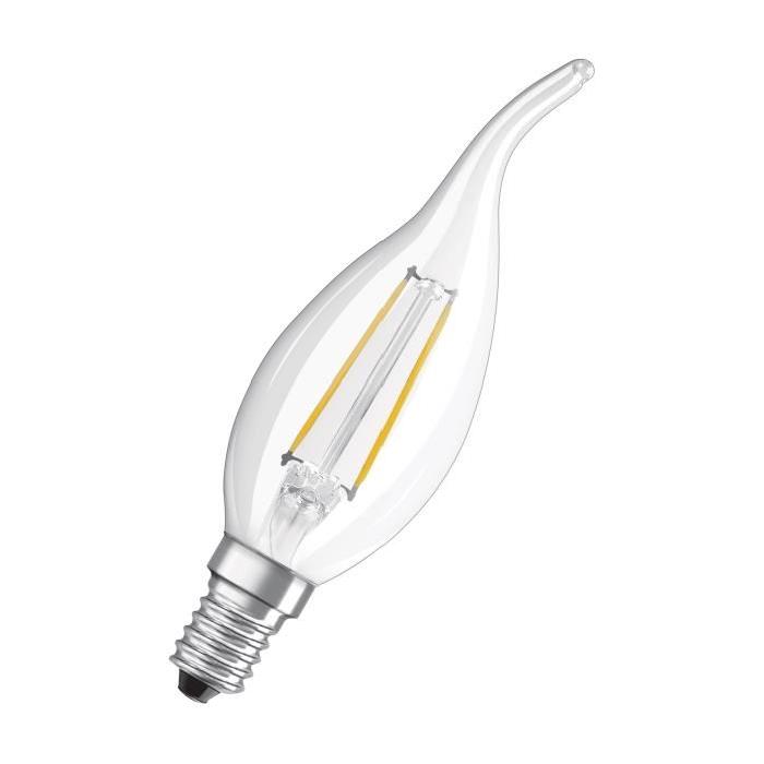 OSRAM Ampoule LED E14 flamme coup de vent 2 W équivalent a 25 W blanc chaud