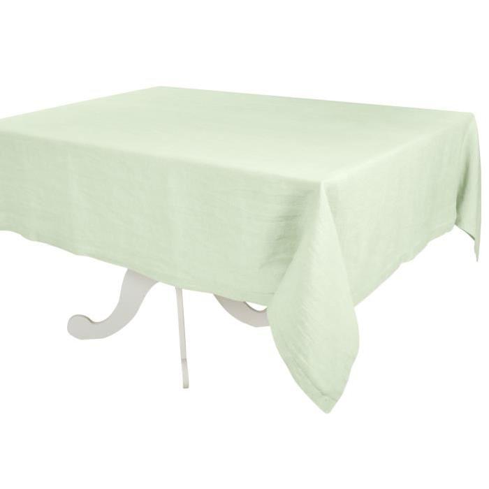 VENT DU SUD Nappe SYMPHONIE - Composition : 100% lin lavé 260gr/m˛ - Dimensions : 160 x 250 cm - Lavable a 60°C - Tilleul