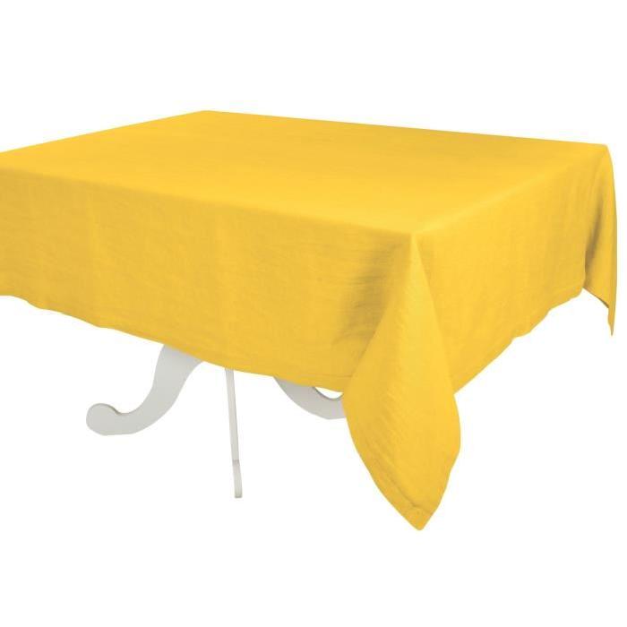 VENT DU SUD Nappe SYMPHONIE - Composition : 100% lin lavé 260gr/m˛ - Dimensions : 160 x 320 cm - Lavable a 60°C - Safran