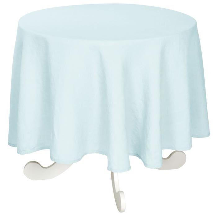 VENT DU SUD Nappe SYMPHONIE - Composition : 100% lin lavé 260gr/m˛ - Dimensions : diam. 168 cm - Lavable a 60°C - Aqua