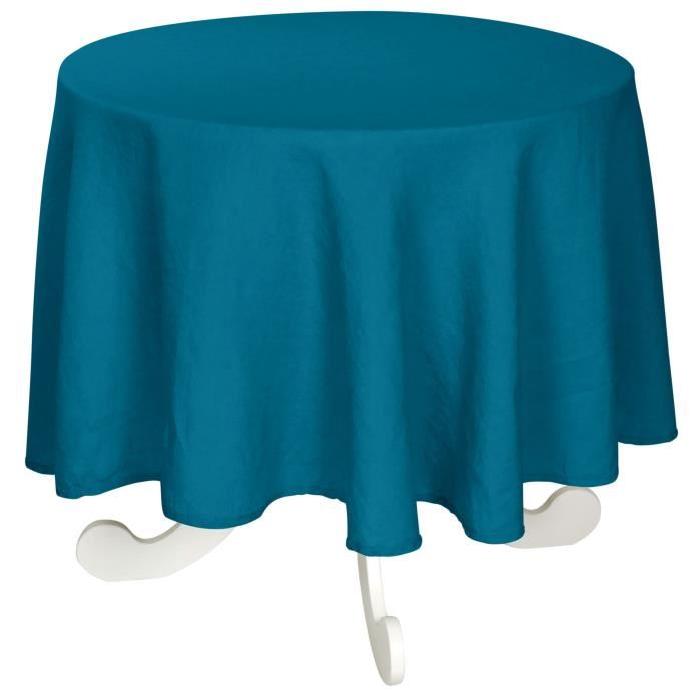 VENT DU SUD Nappe SYMPHONIE - Composition : 100% lin lavé 260gr/m˛ - Dimensions : diam. 168 cm - Lavable a 60°C - Jade