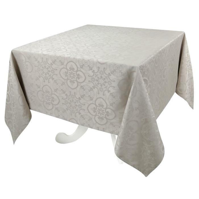 VENT DU SUD Nappe jacquard FARO - 168x168cm - Sépia