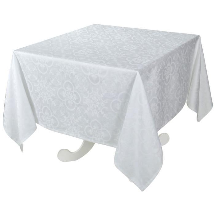 VENT DU SUD Nappe jacquard FARO - 168x168cm - Ecume