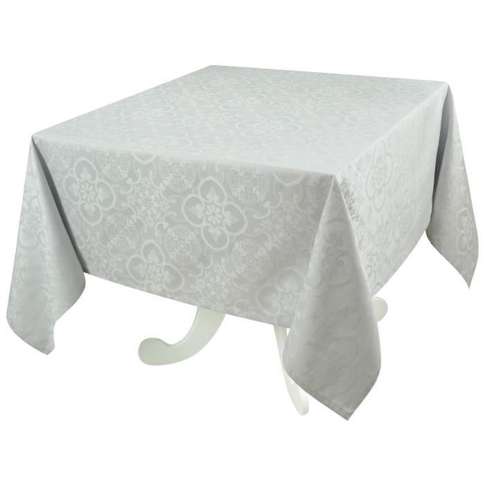 VENT DU SUD Nappe jacquard FARO - 168x168cm - Perle