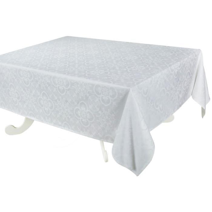 VENT DU SUD Nappe jacquard FARO - 168x250cm - Ecume