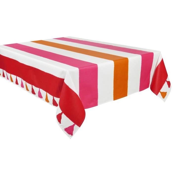 VENT DU SUD Nappe enduite Iraty 160 x 300 - Groseille