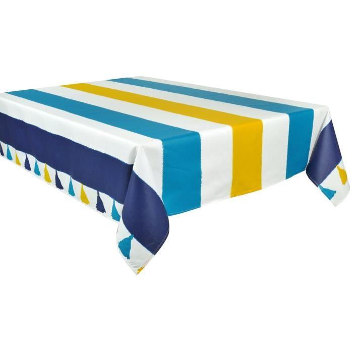 VENT DU SUD Nappe enduite Iraty 160 x 200 - Océan