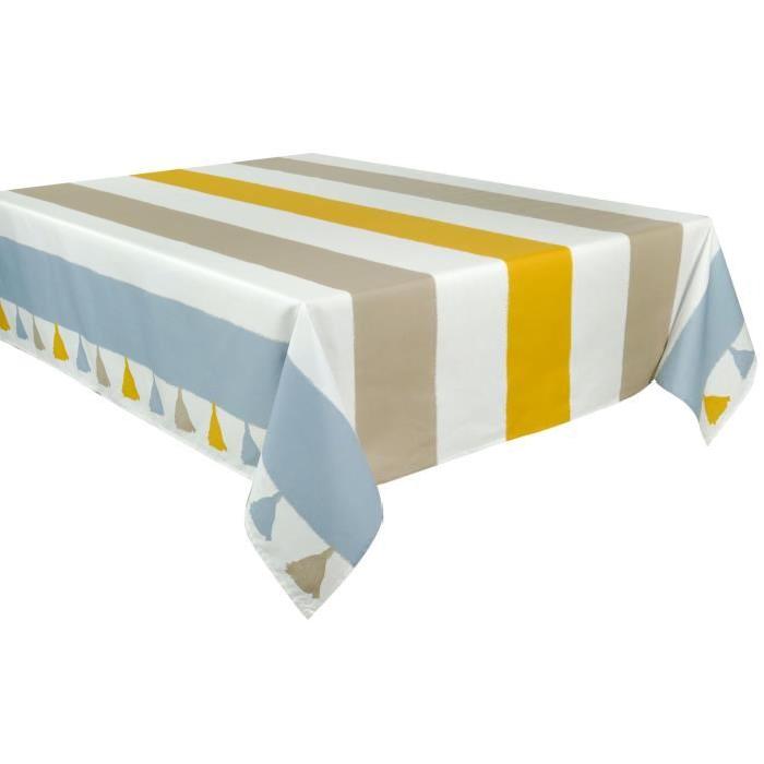 VENT DU SUD Nappe enduite Iraty 160 x 200 - Teck