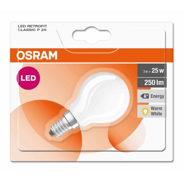 OSRAM Ampoule filament LED E14 2 W équivalent a 25 W blanc chaud