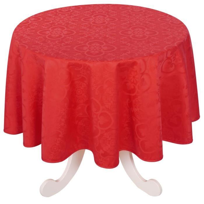 VENT DU SUD Nappe ronde jacquard FARO - 168cm - Vermeil