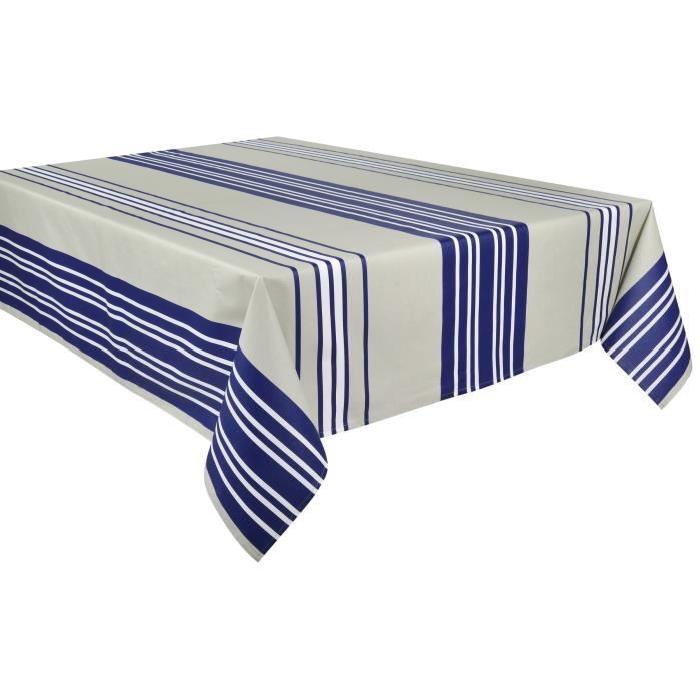 VENT DU SUD Nappe enduite Barbazan 160 x 200 - Marine