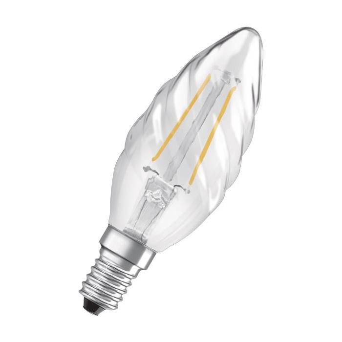 OSRAM Ampoule LED E14 flamme torsadée 2 W équivalent a 25 W blanc chaud