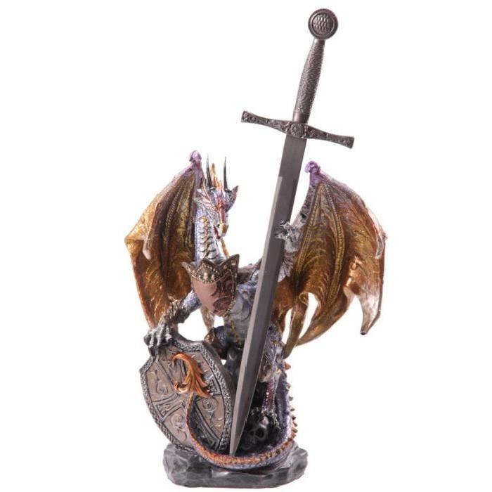 Figurine  Dragon gardien du feu - 27 cm