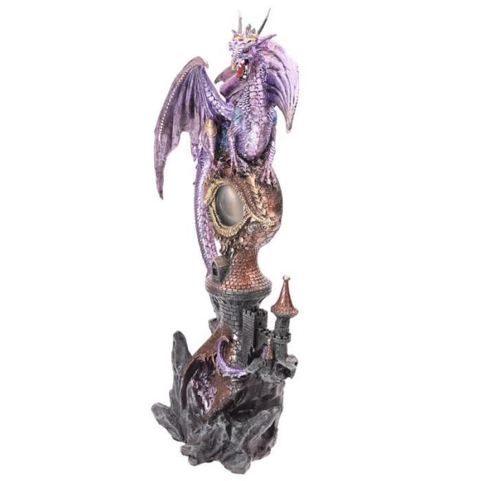 Figurine LED Dragon sur château - 51cm