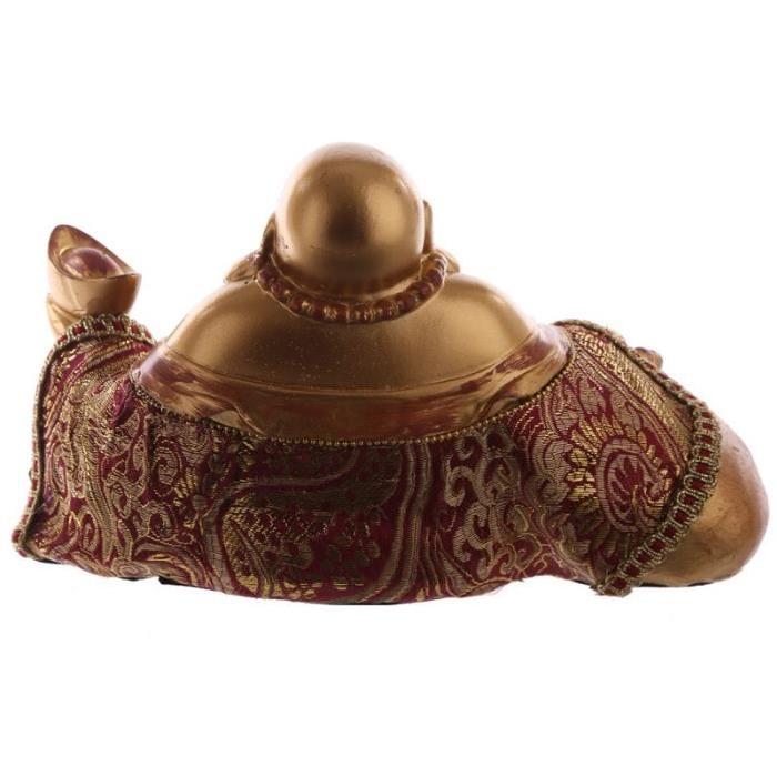 Figurine de décoratio nBouddha Chinois assis - Effet rouge doré