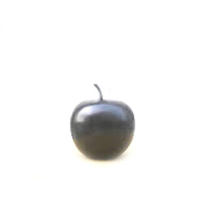 Pomme en résine 16 cm noir mat