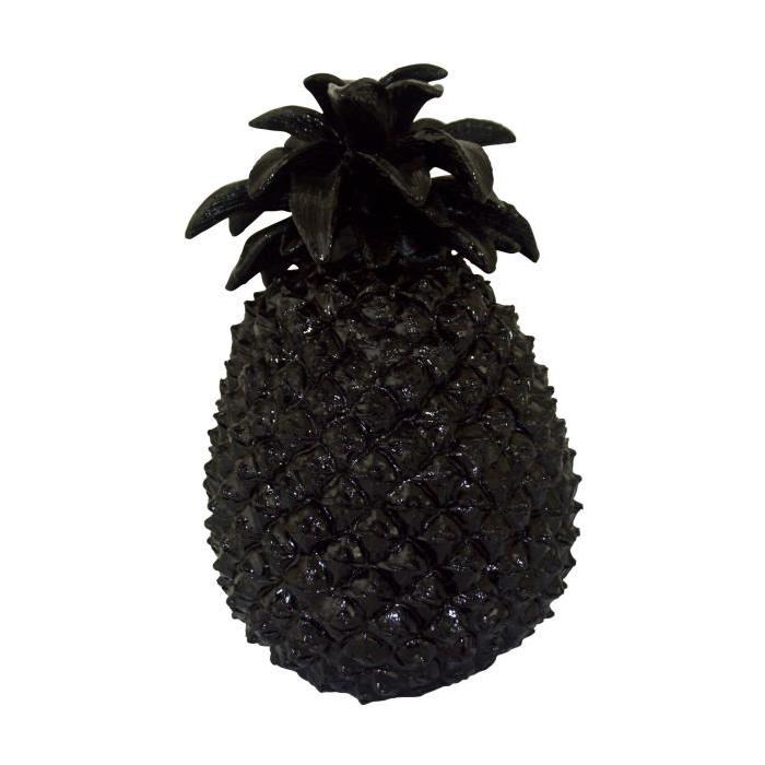 HOMEA Ananas déco en polyrésine 19,5x19xH29,5 cm noir