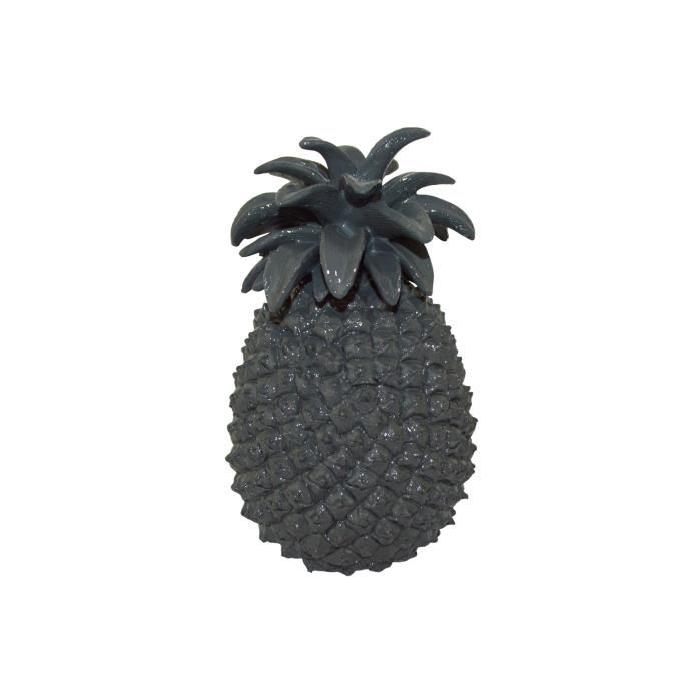 HOMEA Ananas déco en polyrésine 13x13xH20,5 cm gris