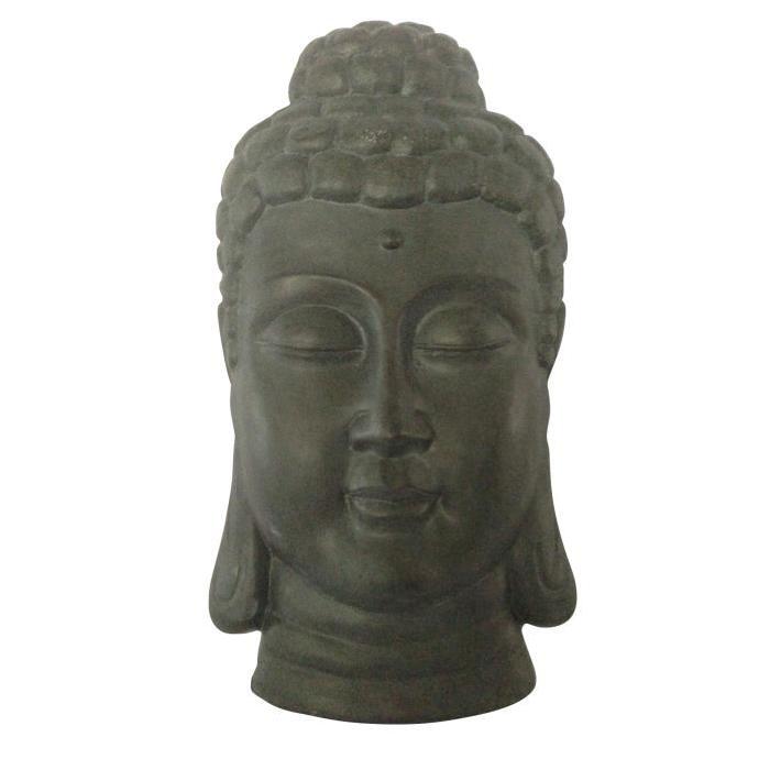 HOMEA Silhouette murale tete de Bouddha 24xH45 cm chocolat