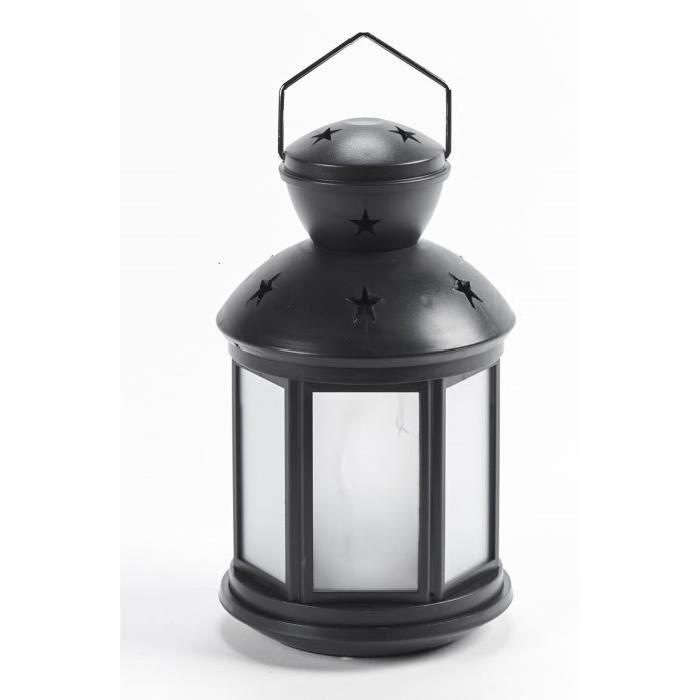 Lanterne lumineux noir 21,3cm - Ř12,1cm