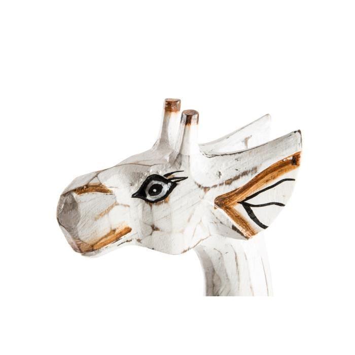 Objet Déco statuette Girafe Bois Sculpté 19x12x100cm