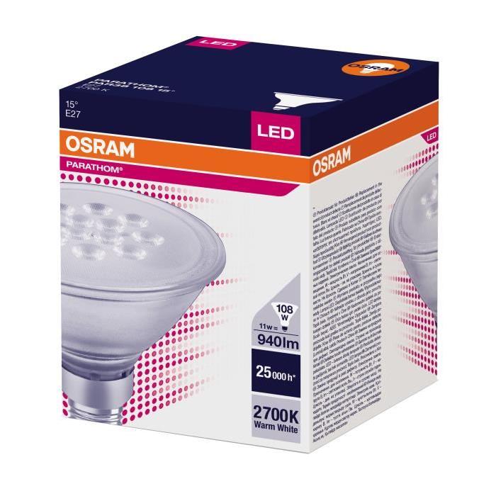 OSRAM Ampoule spot LED E27 PAR38 11 W équivalent a 108 W blanc chaud