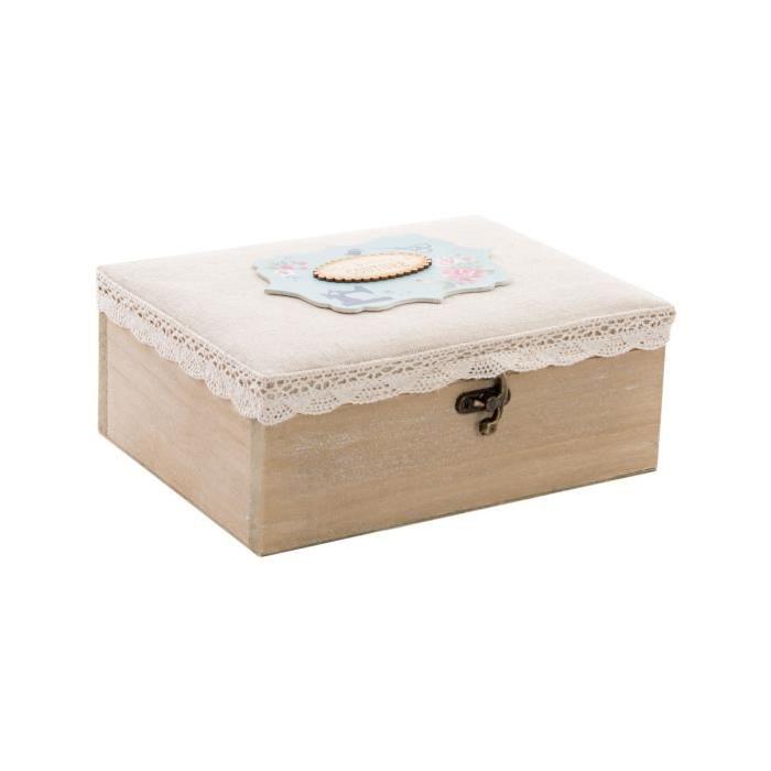 Boite a couture woody - bois 20x16x8,5 cm