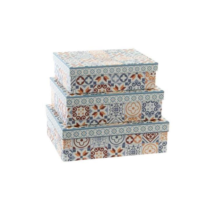 Lot De 3 Boites Déco Ella Carton 22x17x7cm