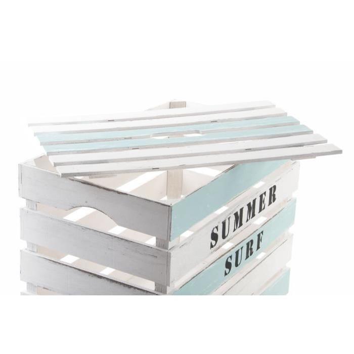 Lot de 5 boites de rangement summer - bois 55x35x40 cm