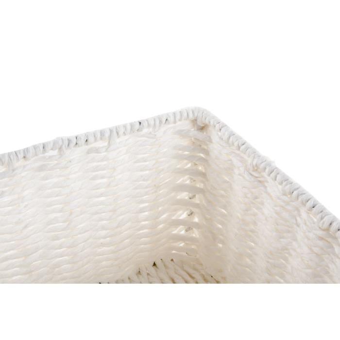 Lot De 2 Corbeilles Izo Fibre Blanc 20x20x13cm