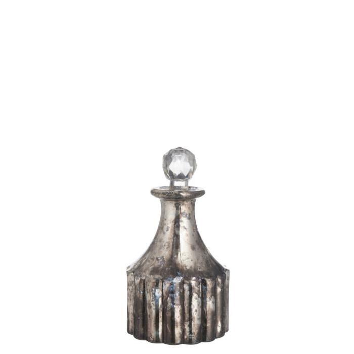 Vase Carafe en verre 9x9x16 cm Effet miroir Taupe