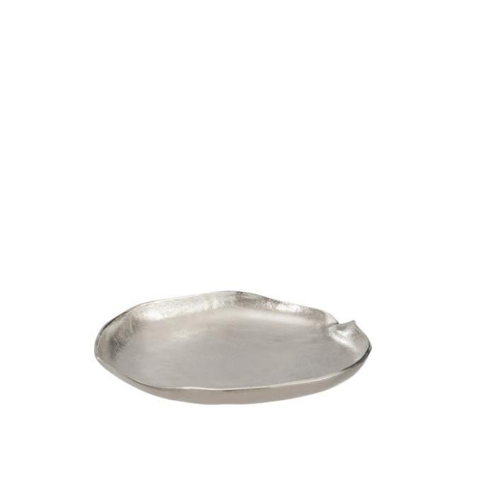 Plateau rond ondulé Alu 31x31x4 cm Argent