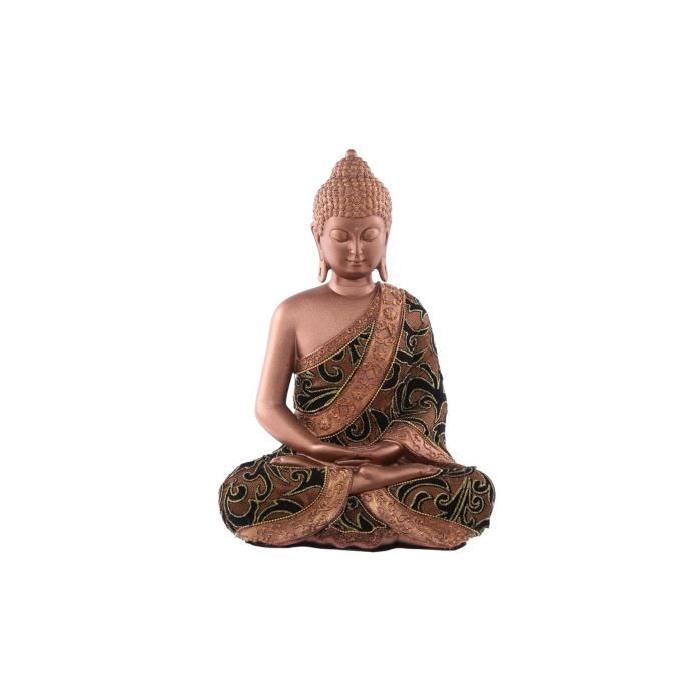 Figurine de décoration Bouddha - Effet tissu - Doré