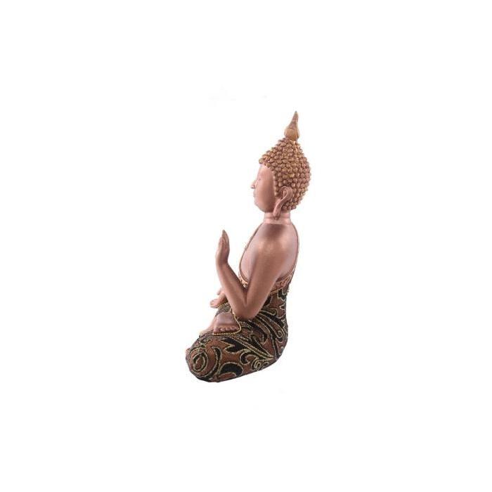 Figurine de décoration Bouddha main élevée - Effet tissu - Doré