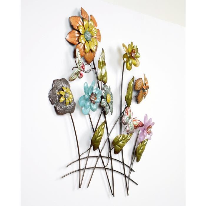 Décoration murale Fleurs Métal - Métal - L 59,4 x H 54,4 cm