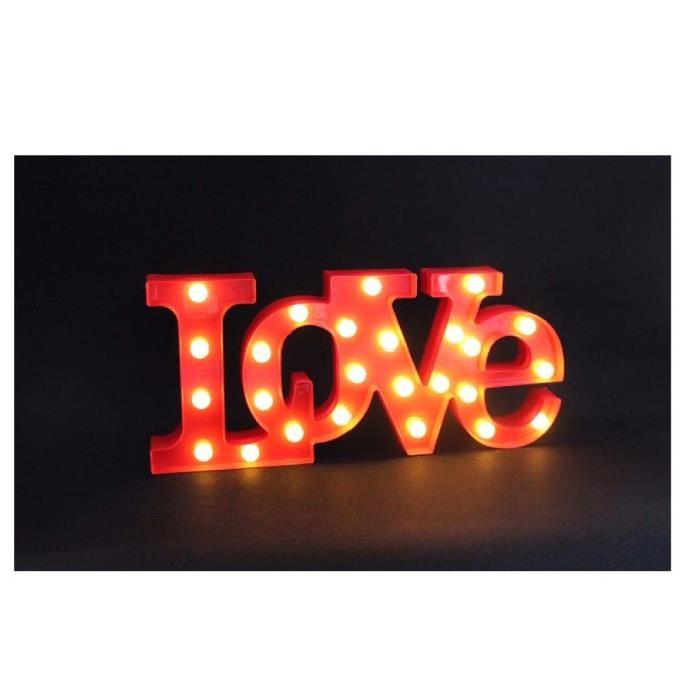 Mot "love" lumineux LED 0,06 W 50x5 cm rouge