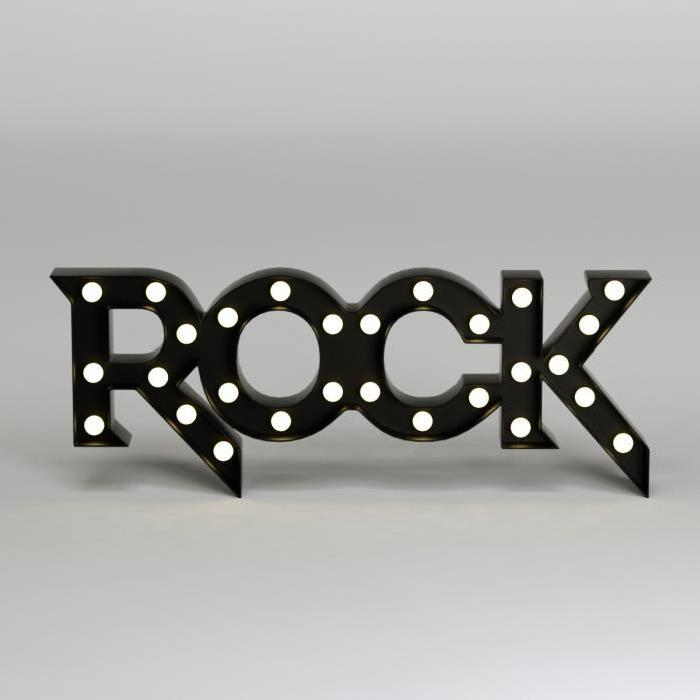 Mot "rock" lumineux LED 0,06 W 59x5 cm gris
