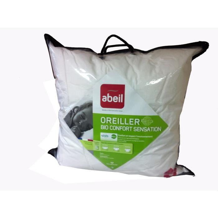 ABEIL Oreiller Bio Confort Sensation 100% coton 65x65 cm blanc