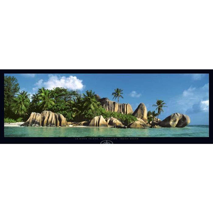 Affiche papier -  La Digue Island, Seychelles  - Hanel  - 33x95 cm