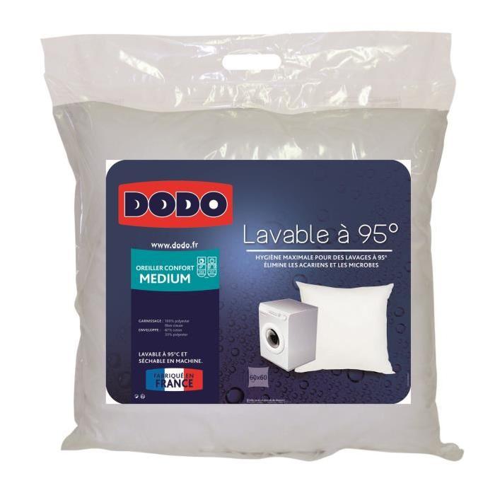 DODO Oreiller lavable a 95°C 60x60 cm blanc