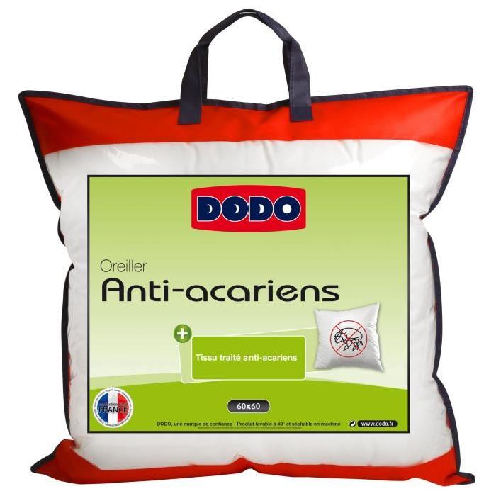 DODO Oreiller ANTI-ACARIENS 60x60 cm blanc