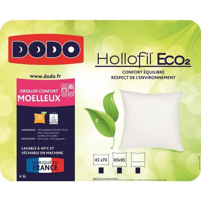 DODO Oreiller Hollofil Eco˛ Label 65x65 cm blanc