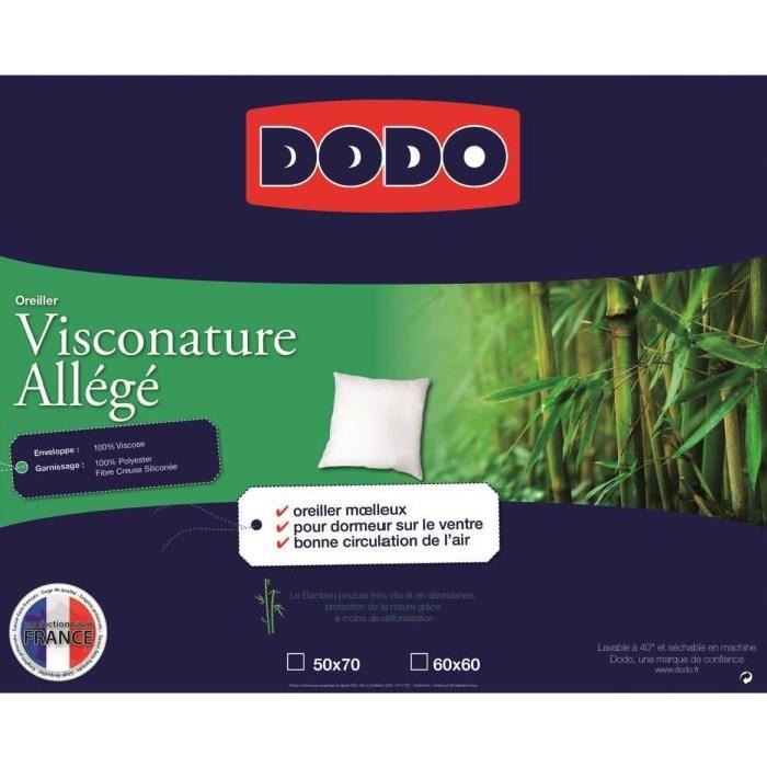 DODO Oreiller moelleux Visconature 60x60cm Viscose de Bambou