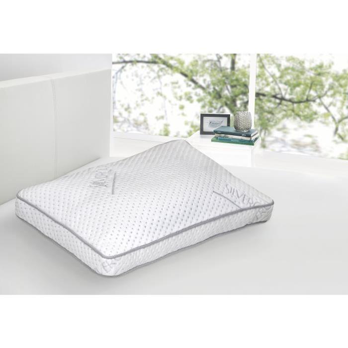 DORMIPUR Oreiller mousse a mémoire de forme Carat Luxe confort soft 40x60 cm blanc