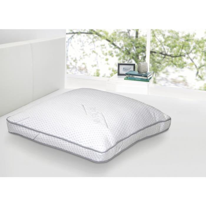 DORMIPUR Oreiller mousse a mémoire de forme Carat Luxe confort soft 60x60 cm blanc