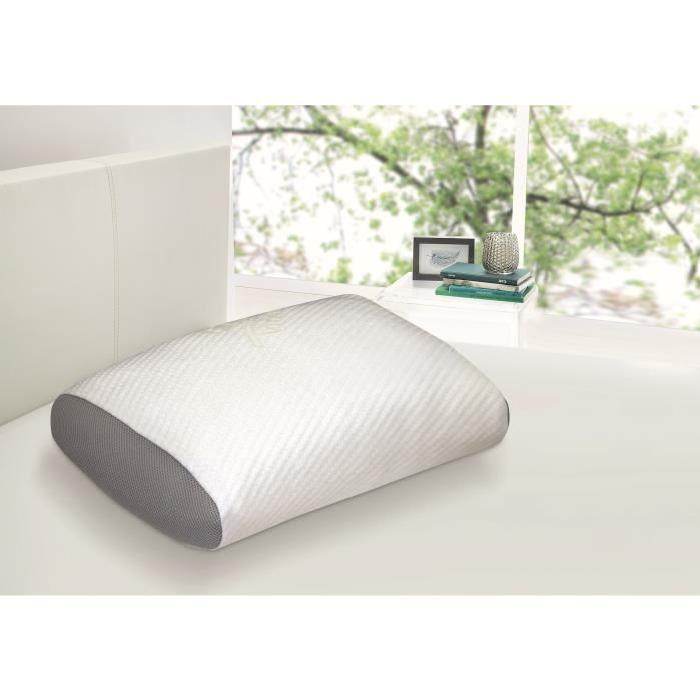 DORMIPUR Oreiller mousse a mémoire de forme Juno confort soft 33x50 cm blanc