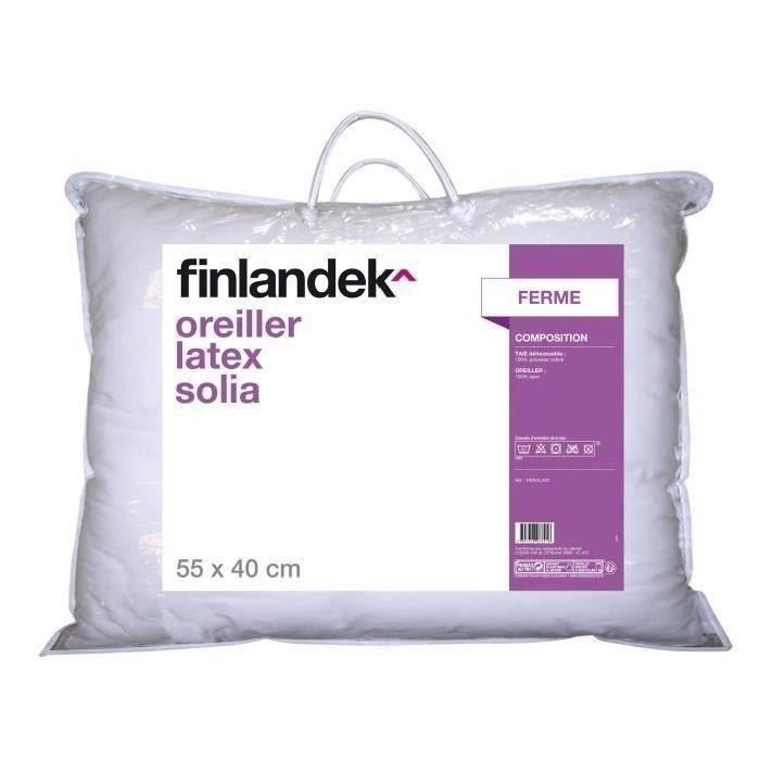 FINLANDEK Oreiller 100% Latex Solia 55x40 cm blanc