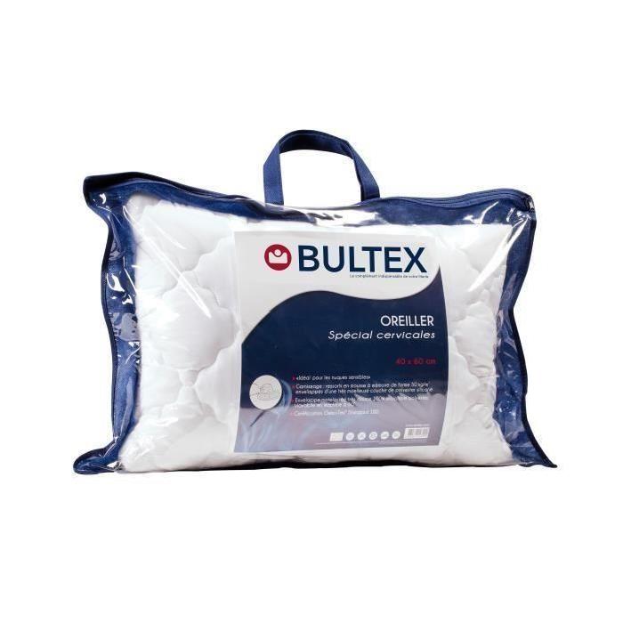 BULTEX Oreiller "Spécial Cervicales" déhoussable 60x60 cm blanc